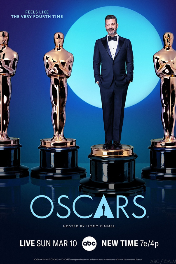 96th Oscars (2024) poster with Jimmy Kimmel