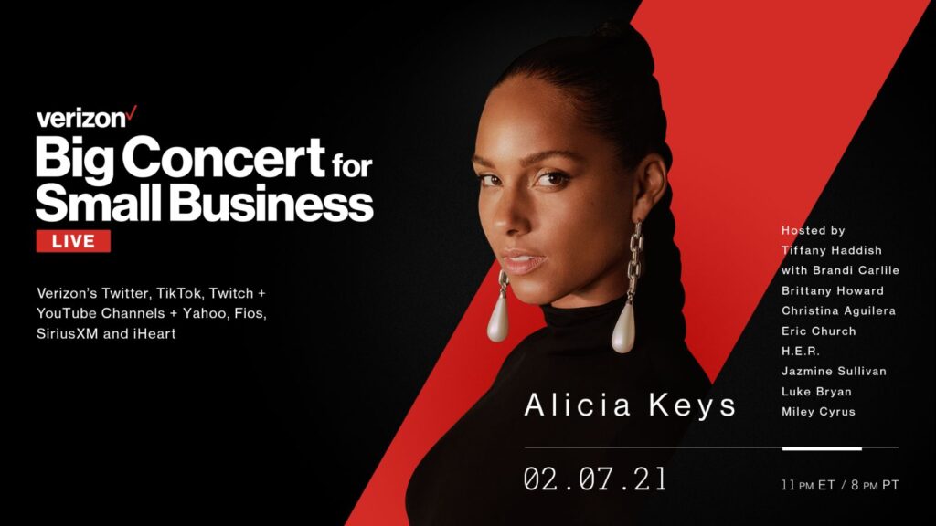 Verizon Big Concert for Small Business - Alicia Keys video overlay