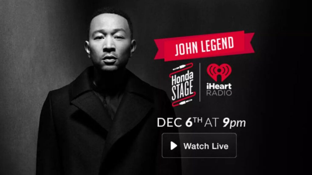 iHeartRadio - John Legend live stream video overlay